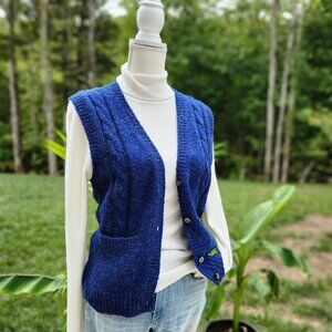 Authentic Vintage 80's 90's wool grandmacore cable knit sweater vest